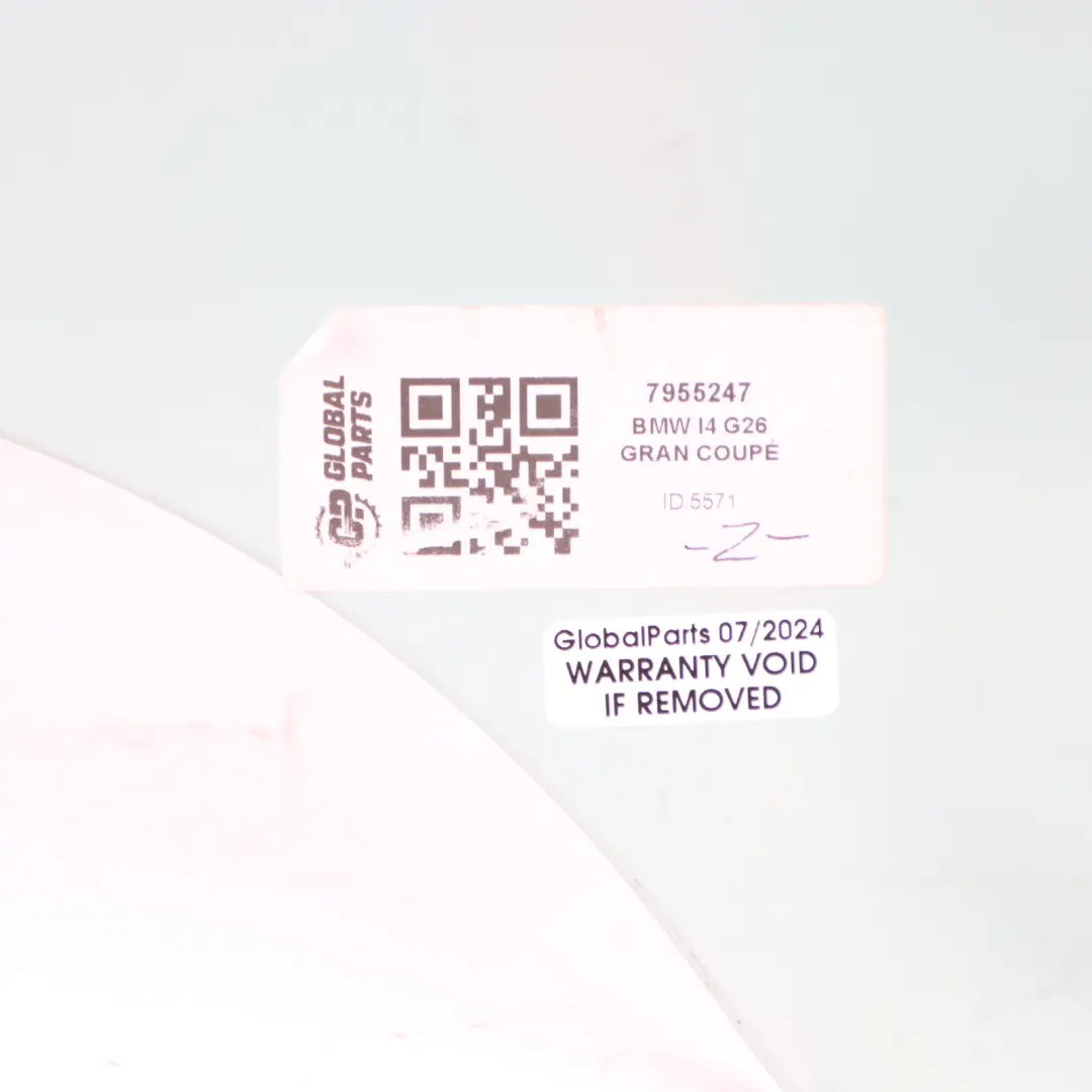 Side Window Door Rear Left N/S Window Glass AS2 to BMW G26 with Part number 7955247 BMW G26 Side Window Door Rear Left N/S Window Glass AS2 - SKU 7955247 - Part number 7955247