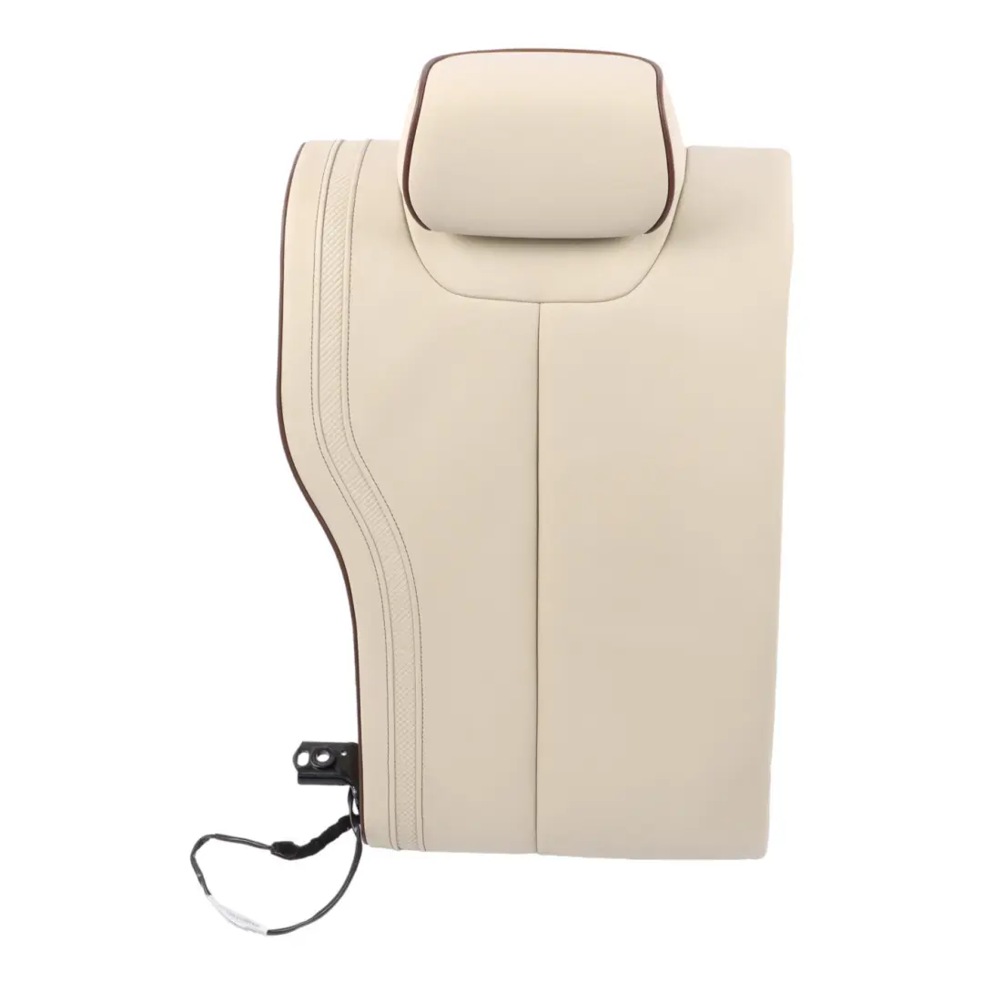 Backrest Rear Right O/S Heated Individual Leather Beige Brown Accents to BMW F30 with Part number 7985186 BMW F30 Backrest Rear Right O/S Heated Individual Leather Beige Brown Accents - SKU 7985186 - Part number 7985186
