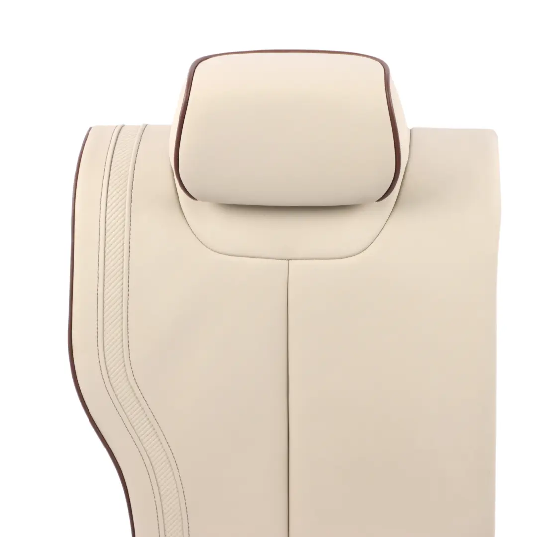 Backrest Rear Right O/S Heated Individual Leather Beige Brown Accents to BMW F30 with Part number 7985186 BMW F30 Backrest Rear Right O/S Heated Individual Leather Beige Brown Accents - SKU 7985186 - Part number 7985186