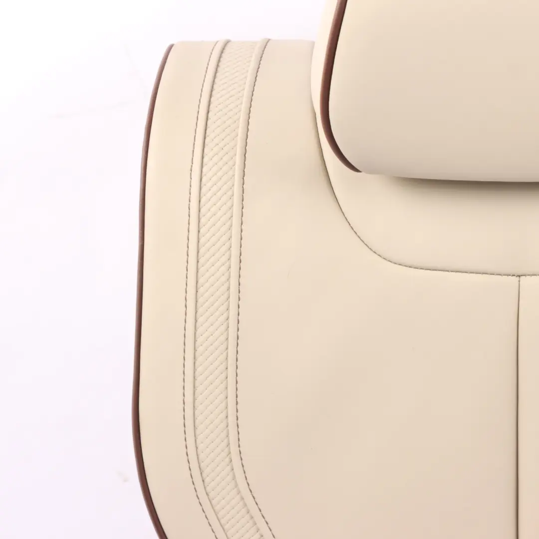 Backrest Rear Right O/S Heated Individual Leather Beige Brown Accents to BMW F30 with Part number 7985186 BMW F30 Backrest Rear Right O/S Heated Individual Leather Beige Brown Accents - SKU 7985186 - Part number 7985186