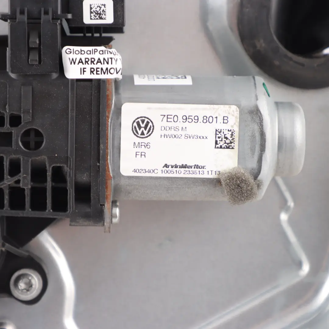 Front Door Right O/S Window Lifter Regulator to VW Transporter T5 with Part number 7E0837754E VW Transporter T5 Front Door Right O/S Window Lifter Regulator - SKU 7E0837754E - Part number 7E0837754E
