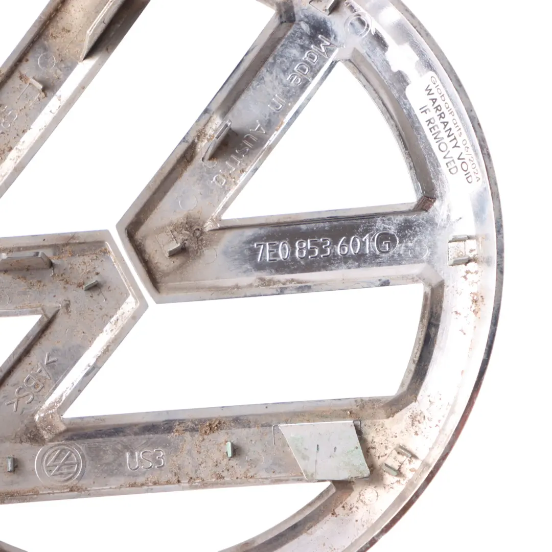 Hood Emblem Front Bonnet Cover Badge to Volkswagen Transporter T5 with Part number 7E0853601G Volkswagen Transporter T5 Hood Emblem Front Bonnet Cover Badge - SKU 7E0853601G - Part number 7E0853601G