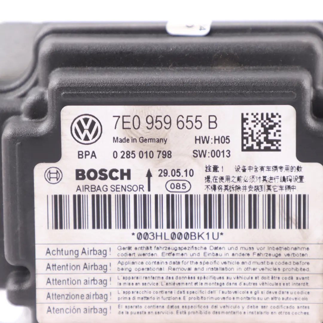 Control Unit Air Bag Module Airbag ECU Volkswagen Transporter T5 - SKU 7E0959655B - Part number 7E0959655B