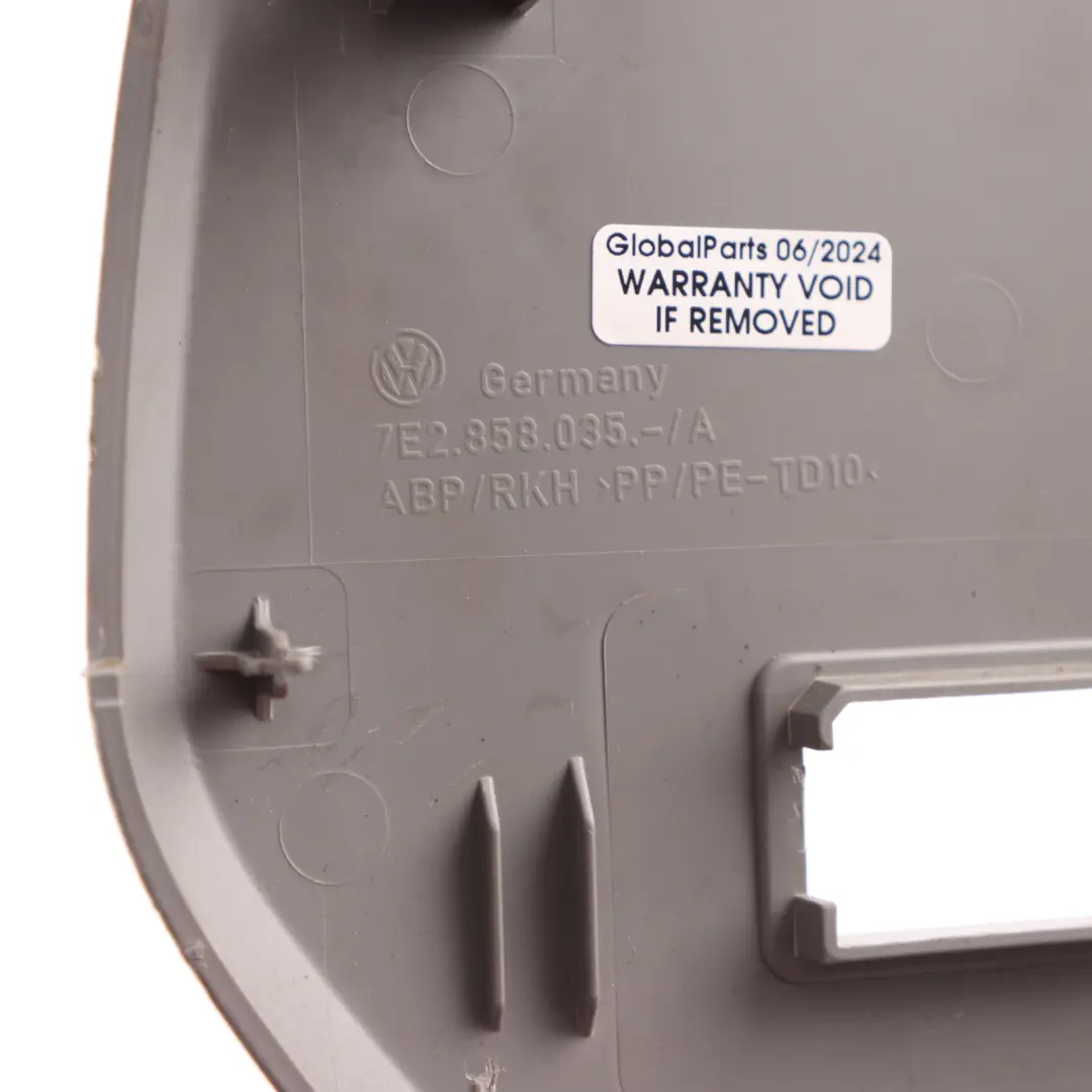 Dashboard End Cap Trim Cover to Volkswagen Transporter T5 with Part number 7E2858035 Volkswagen Transporter T5 Dashboard End Cap Trim Cover - SKU 7E2858035 - Part number 7E2858035