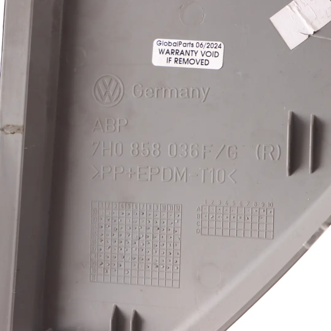 Volkswagen Transporter T5 Dashboard Cover Panel Trim Grey - SKU 7H0858036F - Part number 7H0858036F