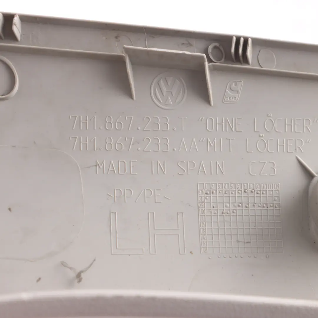 Trim A-Pillar Left N/S Grey to Volkswagen Transporter T5 with Part number 7H1867233T Volkswagen Transporter T5 Trim A-Pillar Left N/S Grey - SKU 7H1867233T - Part number 7H1867233T