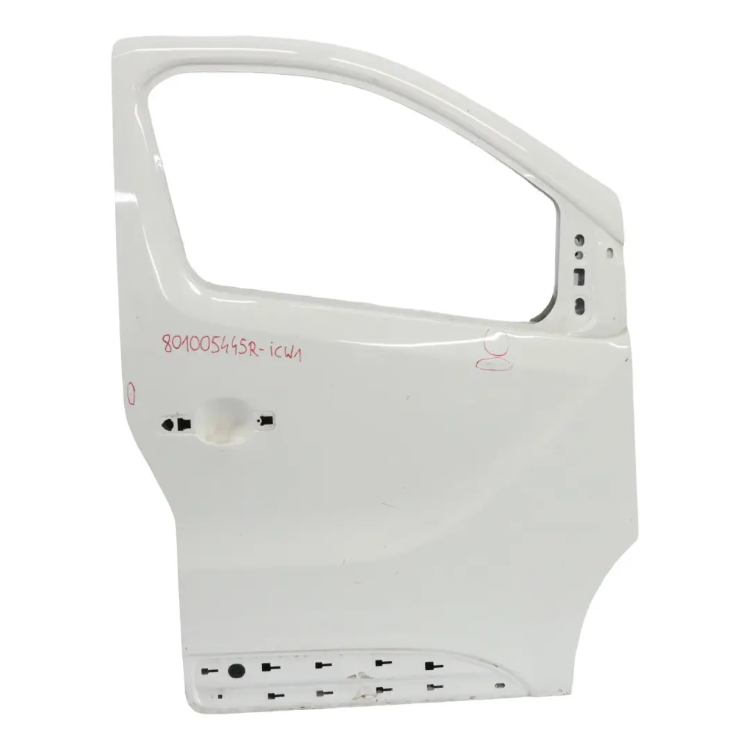 Front Door Right O/S Door Cover Shell Ice White - 389 to Renault Trafic III with Part number 801005445R-ICW1 Renault Trafic III Front Door Right O/S Door Cover Shell Ice White - 389 - SKU 801005445R-ICW1 - Part number 801005445R-ICW1