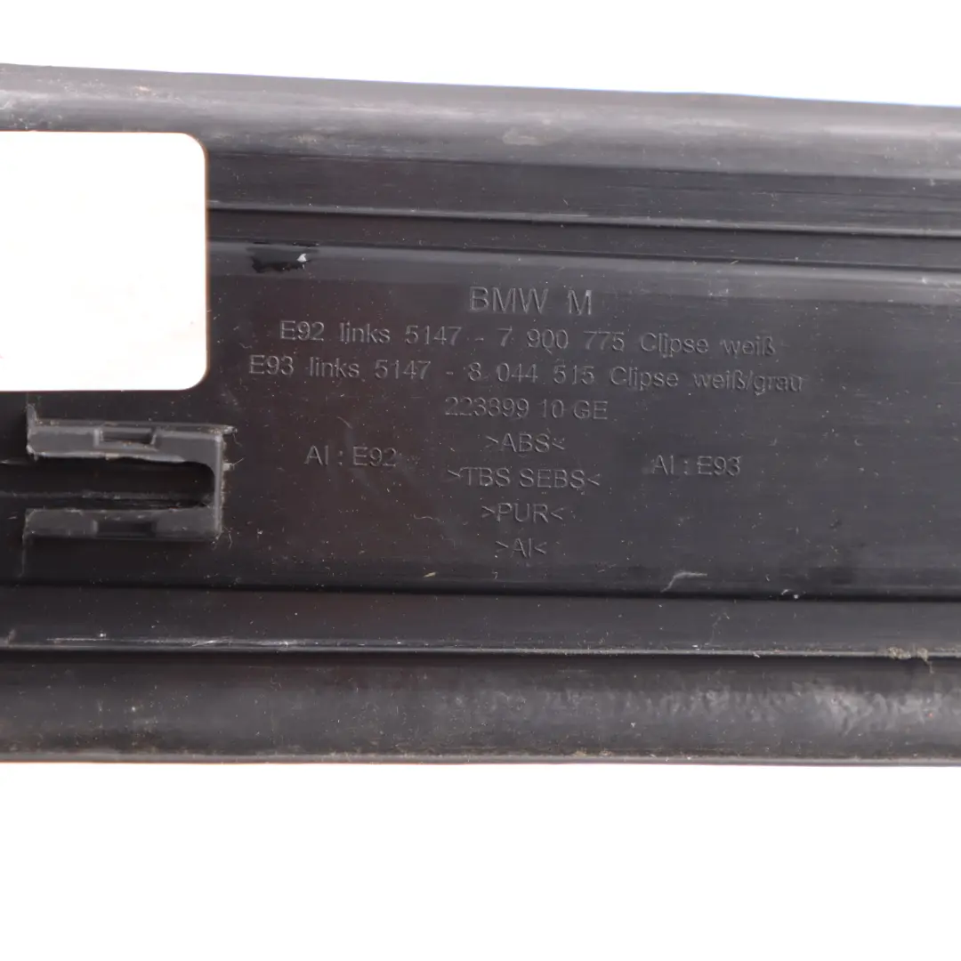 Embellecedor Umbral Puerta BMW E92 E93 M Sport Delantero Izquierdo para con número de pieza 8044515 Embellecedor Umbral Puerta BMW E92 E93 M Sport Delantero Izquierdo - SKU 8044515 - Número de pieza 8044515