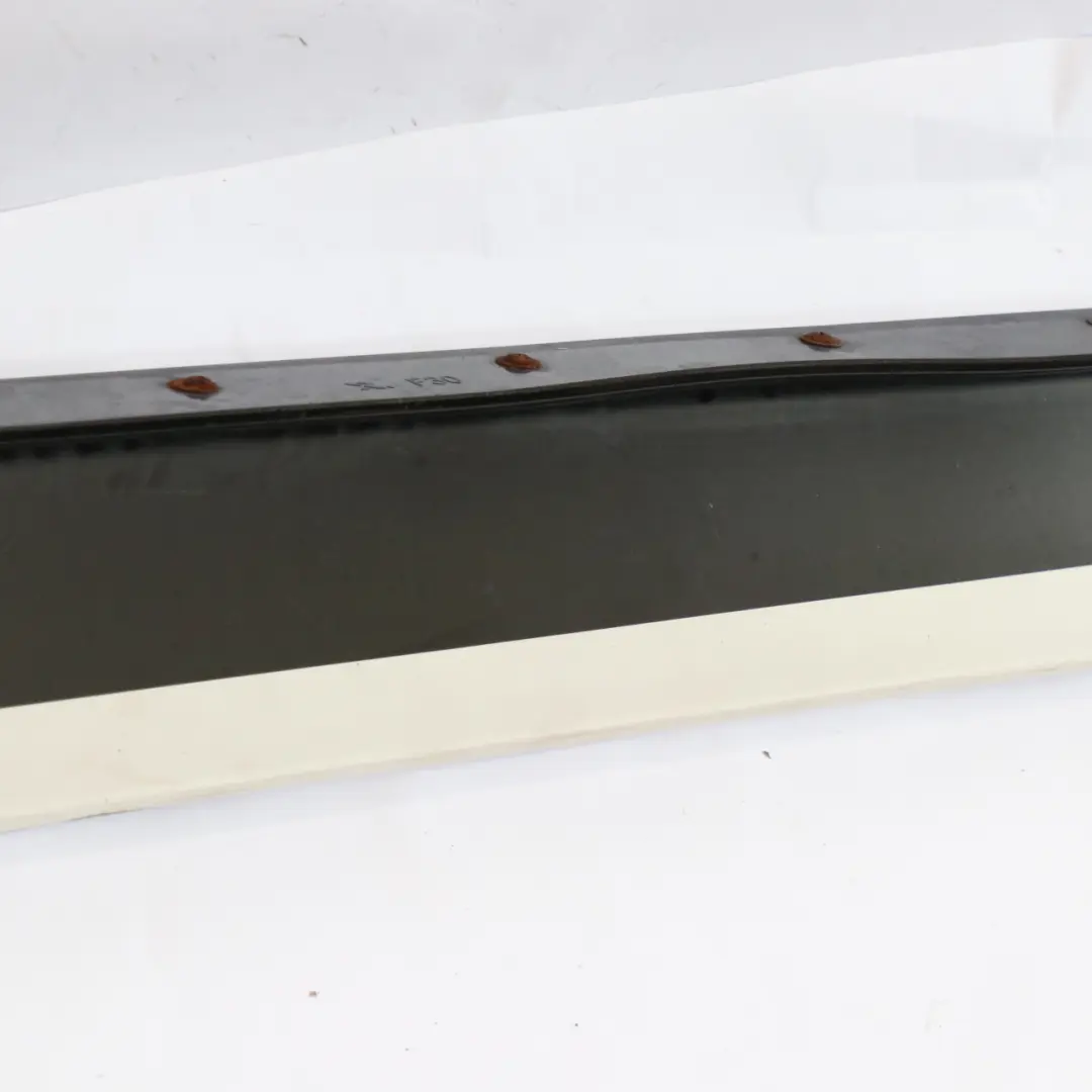 Sill Strip Side Skirt Left N/S Mineralweiss White - A96 to BMW F30 F31 M Sport with Part number 8056579 BMW F30 F31 M Sport Sill Strip Side Skirt Left N/S Mineralweiss White - A96 - SKU 8056579-MW - Part number 8056579