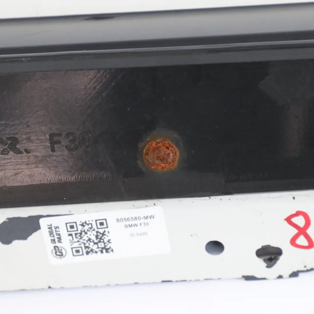 Side Skirt BMW F30 F31 M Sport Sill Strip Right O/S Mineralweiss White - A96 to with Part number 8056580 Side Skirt BMW F30 F31 M Sport Sill Strip Right O/S Mineralweiss White - A96 - SKU 8056580-MW - Part number 8056580