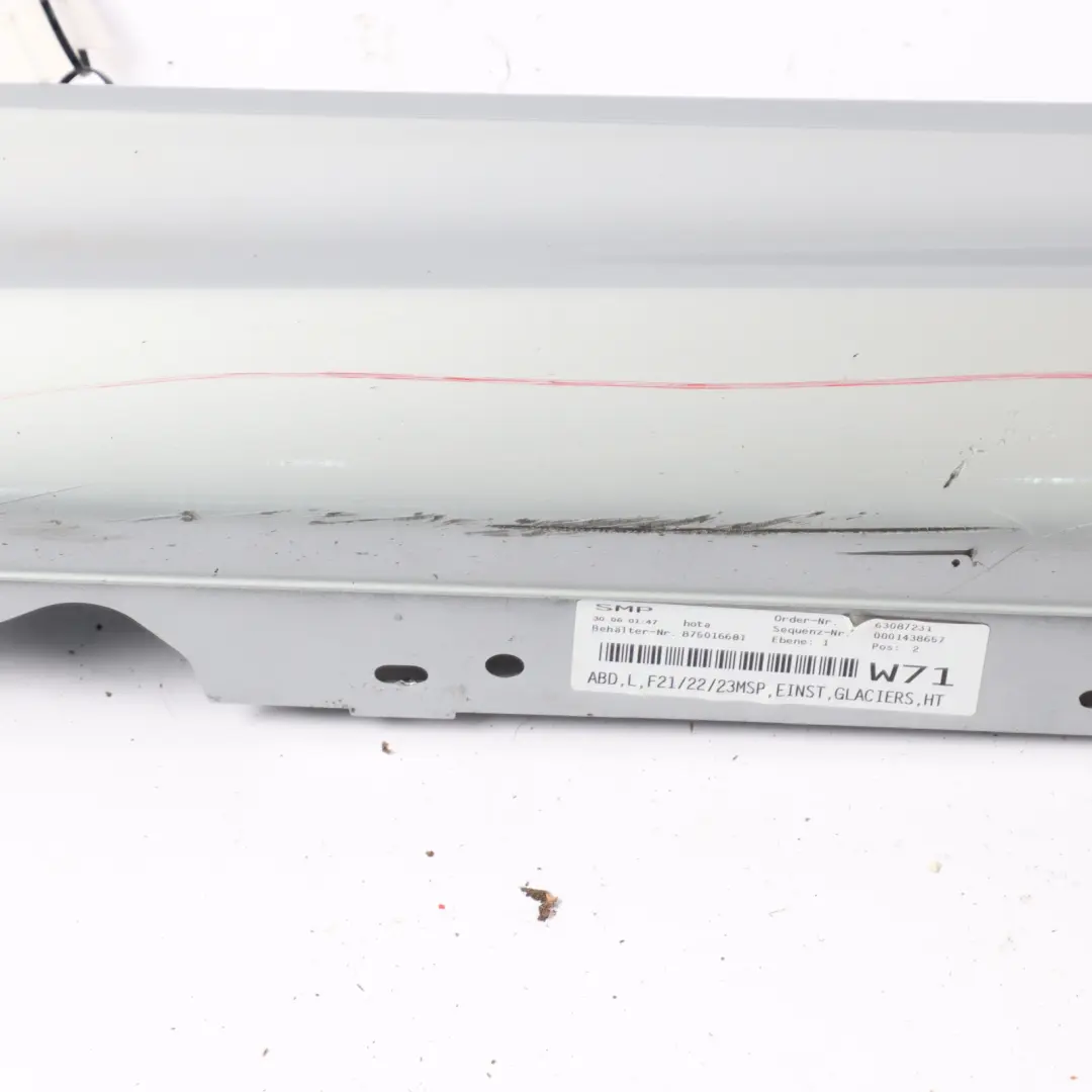 Sill Strip Side Skirt Left N/S Glacier Silber Silver - A83 to BMW F21 F22 M Sport with Part number 8056817 BMW F21 F22 M Sport Sill Strip Side Skirt Left N/S Glacier Silber Silver - A83 - SKU 8056817-GSB - Part number 8056817