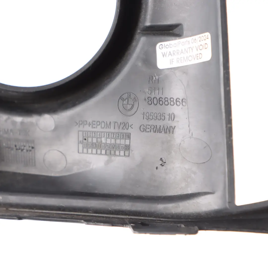 Driver Side Fog Light Trim Bracket Grill to BMW F45 with Part number 8068866 BMW F45 Driver Side Fog Light Trim Bracket Grill - SKU 8068866 - Part number 8068866