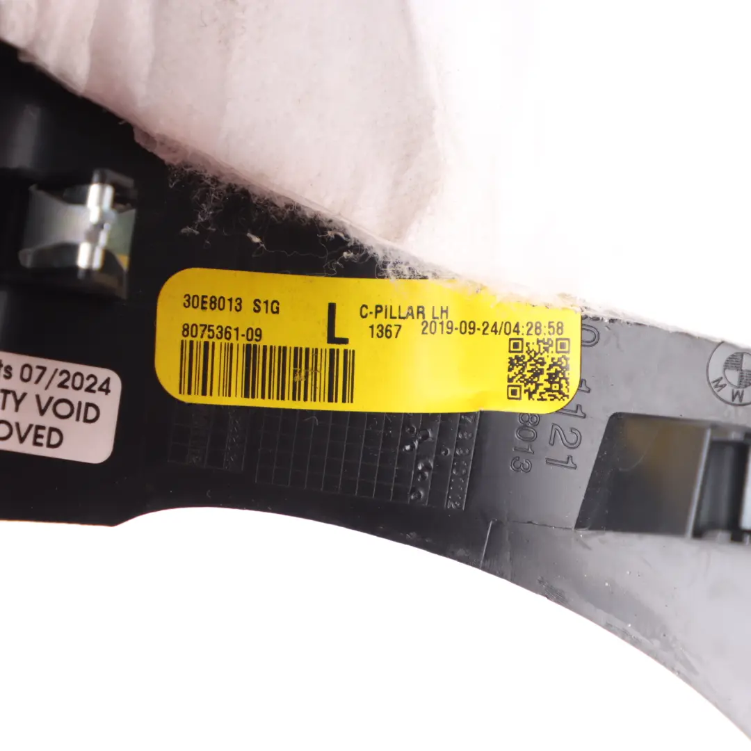 BMW X4 G02 F98 Colonne C Couvre Colonne Gauche Panneau Trim Noir - SKU 8075361 - Numéro de pièce 8075361