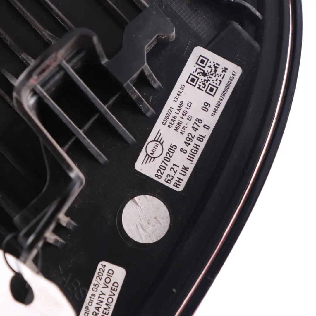 Lamp Right O/S Black Line Side Panel Tail Light to Mini F60 LCI Rear with Part number 8492478 Mini F60 LCI Rear Lamp Right O/S Black Line Side Panel Tail Light - SKU 8492478-1 - Part number 8492478