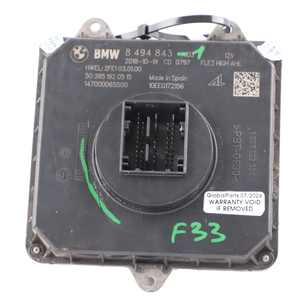 Headlight Module BMW F83 M4 F33 LCi AHL Front Lights Right Left N/O/S to with Part number 8494843 Headlight Module BMW F83 M4 F33 LCi AHL Front Lights Right Left N/O/S - SKU 8494843-1 - Part number 8494843