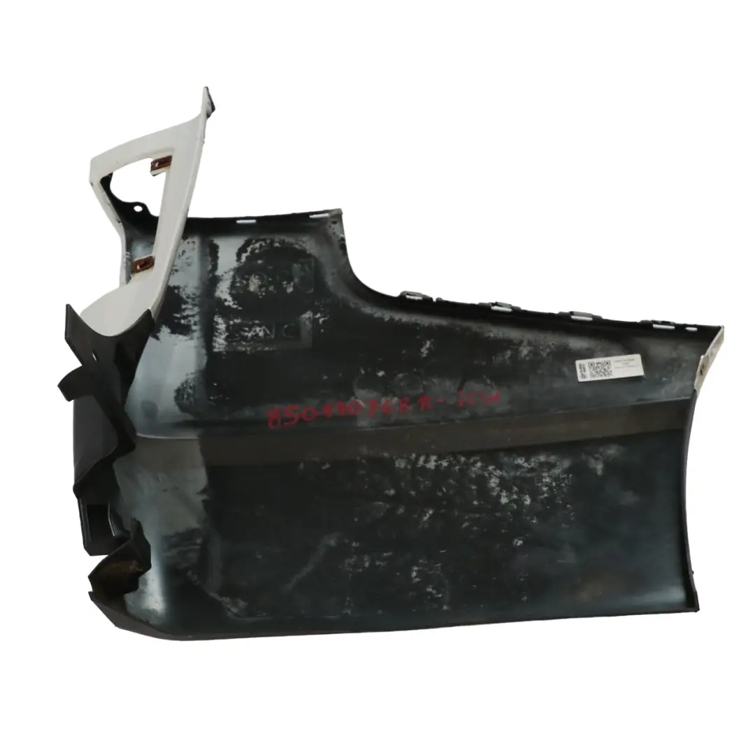 Embout de pare-chocs arrière gauche Blanc glacier - 389 pour Renault Trafic 3 à propos du numéro de pièce 850170768R-ICW Renault Trafic 3 Embout de pare-chocs arrière gauche Blanc glacier - 389 - SKU 850170768R-ICW - Numéro de pièce 850170768R-ICW