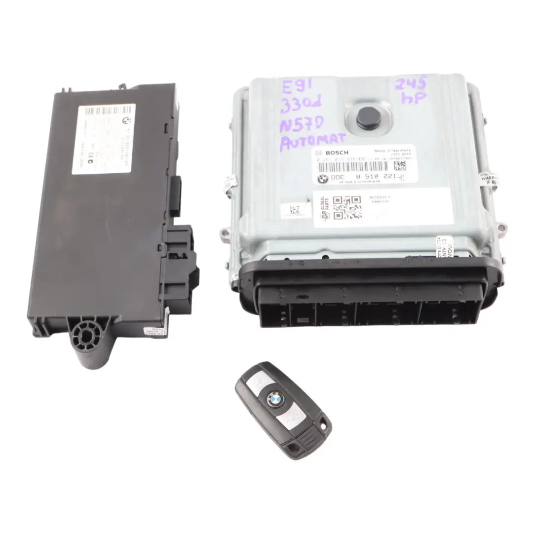 BMW E90 E91 LCI 330d Diesel N57 245HP ECU Engine Kit DDE CAS3 + Key - SKU 8510221-5 - Part number 8510221
