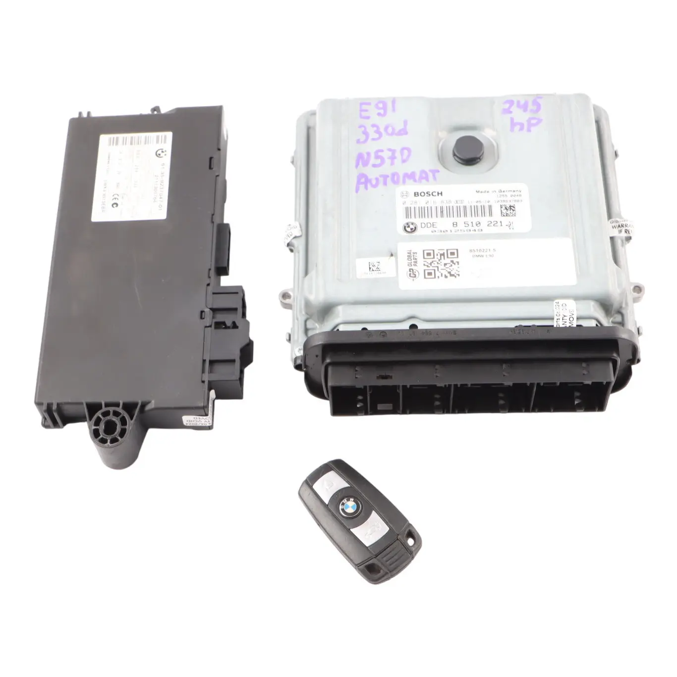 BMW E90 E91 LCI 330d Diesel N57 245HP Kit moteur ECU DDE 8510221 CAS3 2 clés