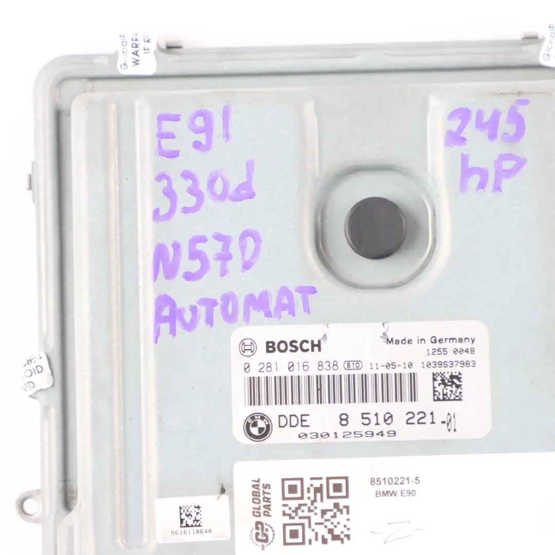 BMW E90 E91 LCI 330d Diesel N57 245HP Kit moteur ECU DDE CAS3 2 clés - SKU 8510221-5 - Numéro de pièce 8510221