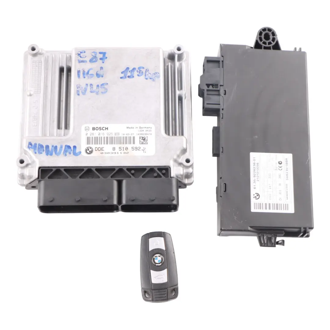 N47 143HP ECU Kit DDE CAS3 Clave Manual para BMW E81 E87 E90 LCI 118d 318d con número de pieza 8510592 BMW E81 E87 E90 LCI 118d 318d N47 143HP ECU Kit DDE CAS3 Clave Manual - SKU 8510592-5 - Número de pieza 8510592