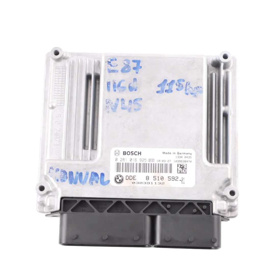 BMW E81 E87 E90 LCI 118d 318d N47 143HP ECU Kit DDE CAS3 Key Manual - SKU 8510592-5 - Numéro de pièce 8510592