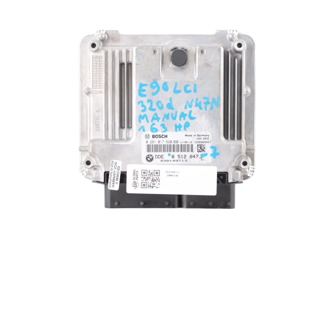 BMW E90 E91 LCI N47N 320d 163HP ECU Module KIT DDE Manual - SKU 8512047-7 - Part number 8512047