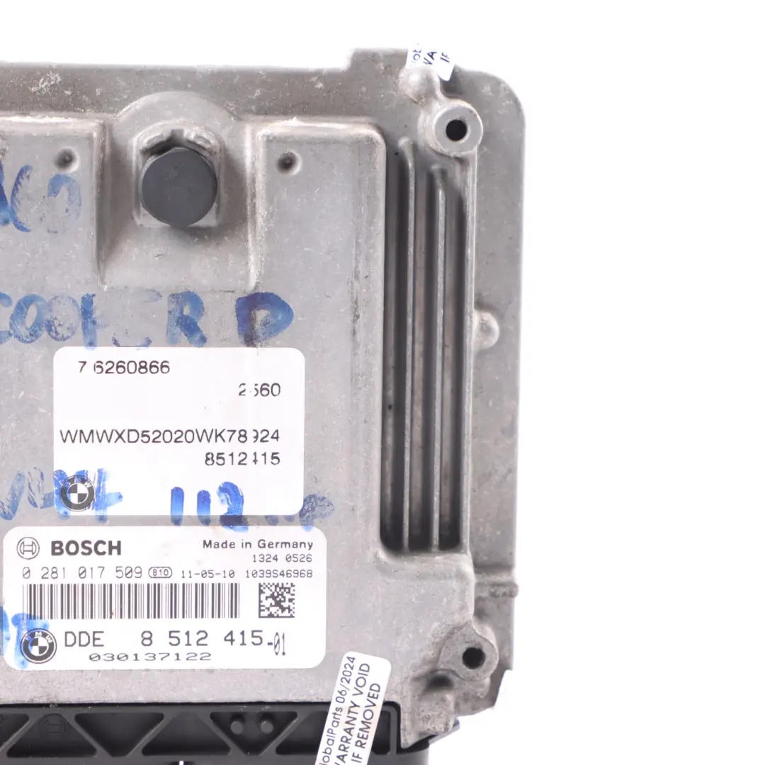N47N 112HP Diesel Engine ECU DDE Automat to Mini Cooper D R56 LCI R60 with Part number 8512415 Mini Cooper D R56 LCI R60 N47N 112HP Diesel Engine ECU DDE Automat - SKU 8512415-11 - Part number 8512415