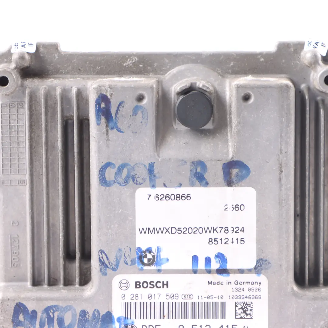 N47N 112HP Diesel Engine ECU DDE Automat to Mini Cooper D R56 LCI R60 with Part number 8512415 Mini Cooper D R56 LCI R60 N47N 112HP Diesel Engine ECU DDE Automat - SKU 8512415-11 - Part number 8512415