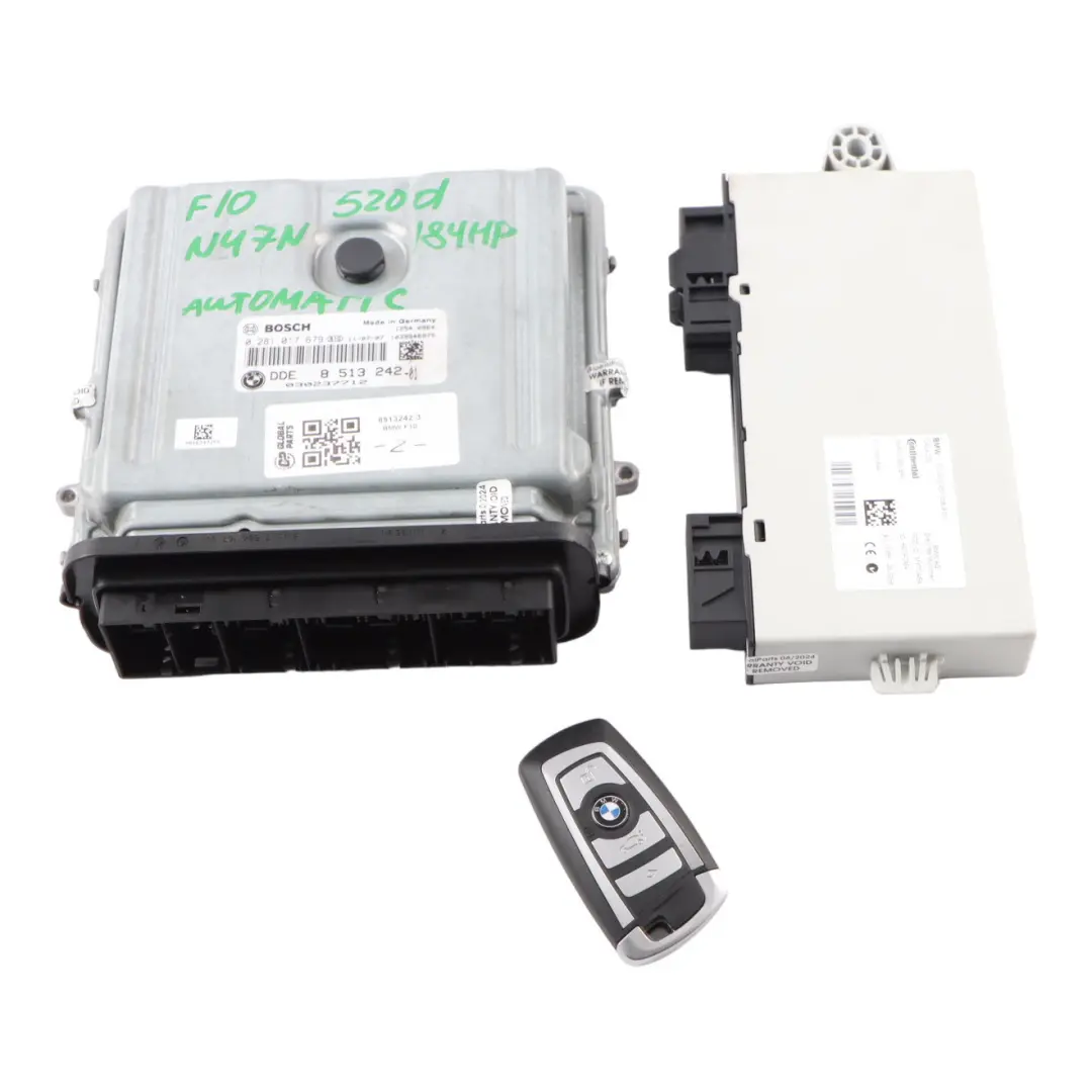 N47N 184HP Engine ECU Kit DDE CAS4 Key to BMW F10 F11 520d Diesel with Part number 8513242 BMW F10 F11 520d Diesel N47N 184HP Engine ECU Kit DDE CAS4 Key - SKU 8513242-3 - Part number 8513242