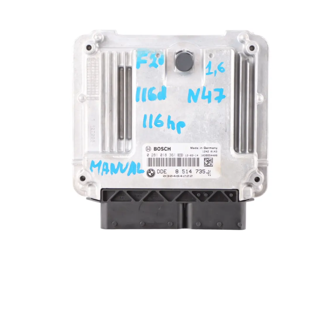 N47N 116HP Engine ECU Kit DDE Key FEM Lock Manual to BMW F20 F21 116d ed with Part number 8514735 BMW F20 F21 116d ed N47N 116HP Engine ECU Kit DDE Key FEM Lock Manual - SKU 8514735-2 - Part number 8514735