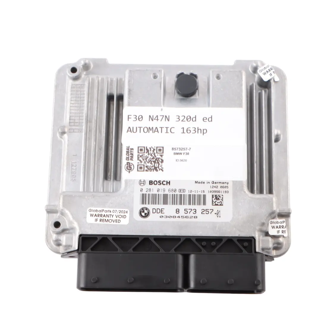 N47N 163HP ECU DDE + Llave + FEM Automático para BMW F30 F31 320D Ed Diesel con número de pieza 8573257 BMW F30 F31 320D Ed Diesel N47N 163HP ECU DDE + Llave + FEM Automático - SKU 8573257-7 - Número de pieza 8573257