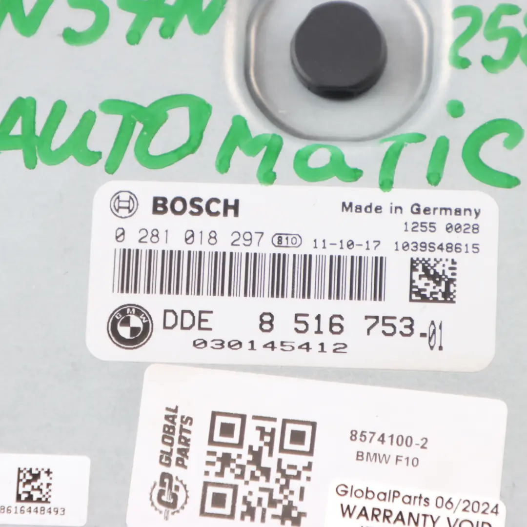 N57N 258HP Engine Control ECU Kit DDE Automatic to BMW F07 GT 530d with Part number 8574100 BMW F07 GT 530d N57N 258HP Engine Control ECU Kit DDE Automatic - SKU 8574100-2 - Part number 8574100