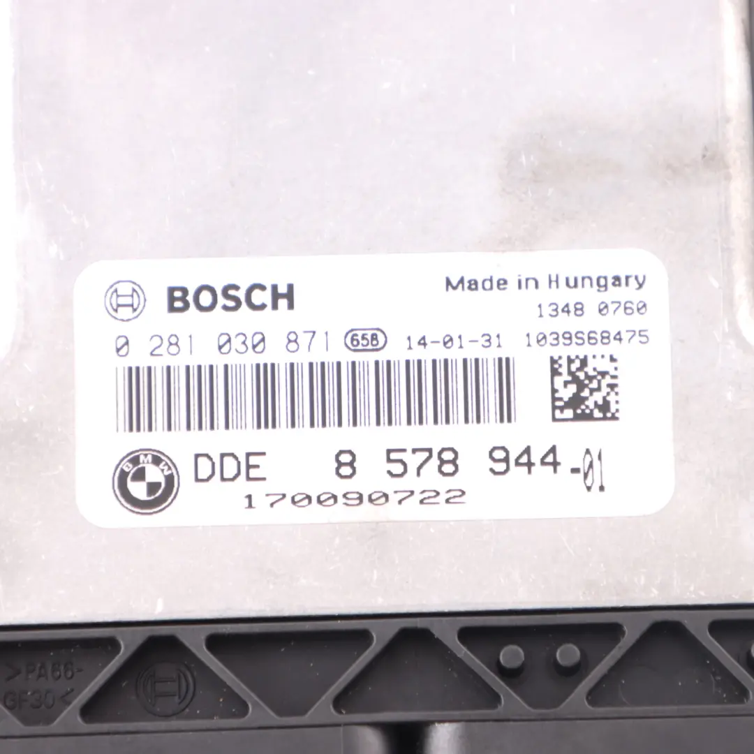 BMW F20 120d F30 320d 184HP N47N Engine ECU Kit DDE FEM Key Automatic - SKU 8578944-1 - Part number 8578944