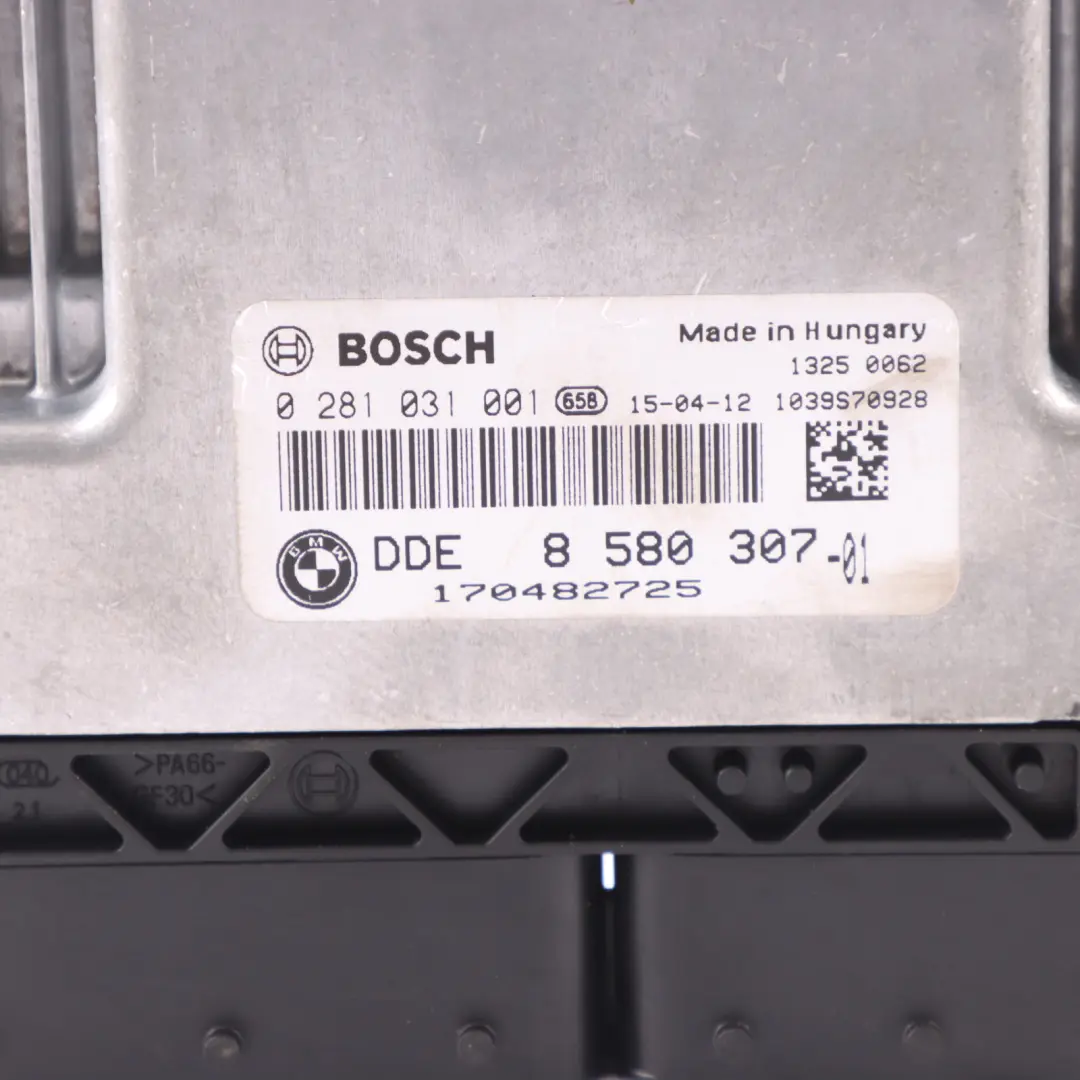 BMW X1 E84 18dX Diesel N47N Engine Control Unit Module ECU DDE Manual - SKU 8580307 - Part number 8580307