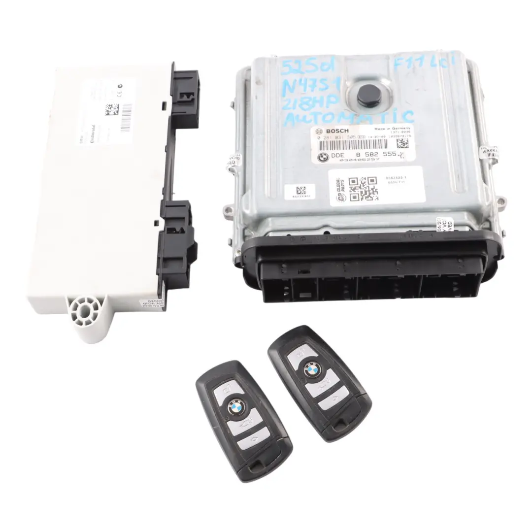 BMW F10 F11 525d N47S1 218HP Engine Unit Module CAS4 Keys Automatic - SKU 8582555-1 - Part number 8582555