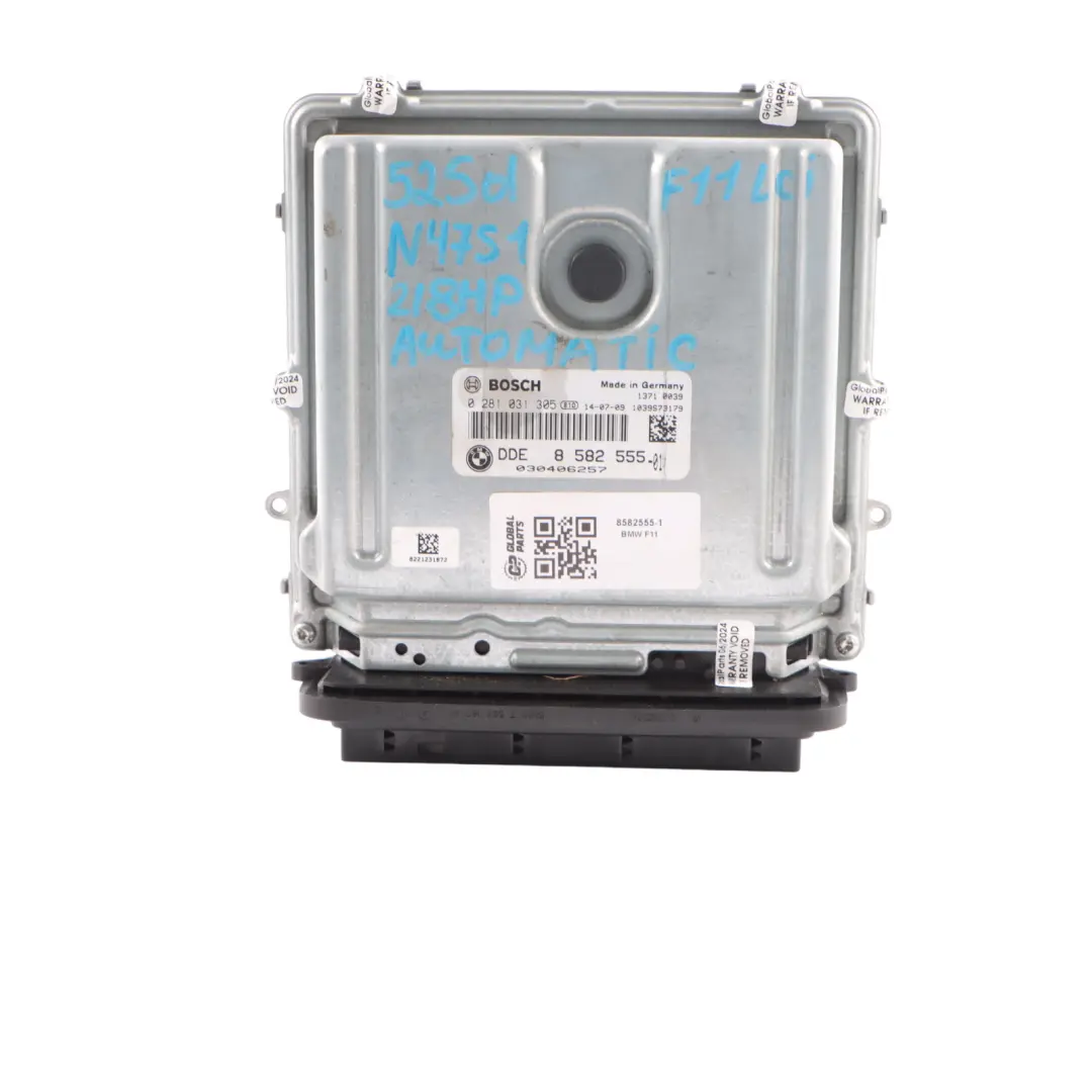 BMW F10 F11 525d N47S1 218HP Engine Unit Module CAS4 Keys Automatic - SKU 8582555-1 - Part number 8582555
