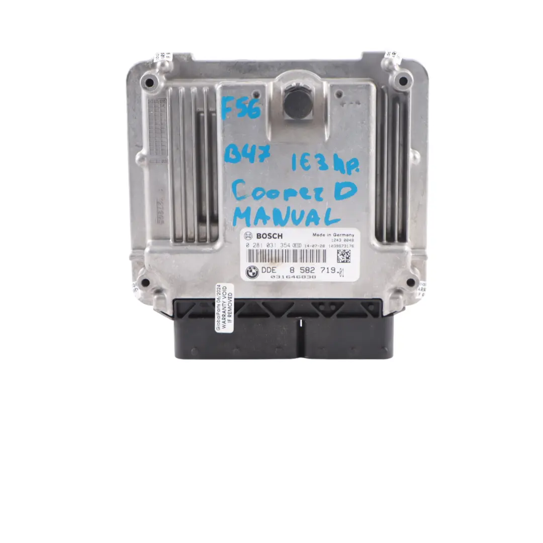 Mini F55 F56 Cooper SD B47 Diesel Engine ECU Kit DDE BDC Key Automatic - SKU 8582719-4 - Part number 8582719