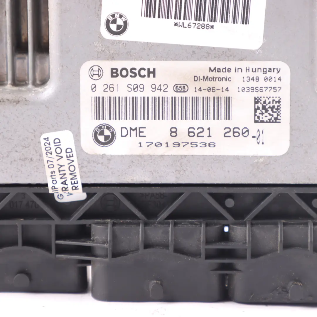 Control Unit Module DME Manual to Mini Cooper S R60 N18 Engine with Part number 8621260 Mini Cooper S R60 N18 Engine Control Unit Module DME Manual - SKU 8621260 - Part number 8621260