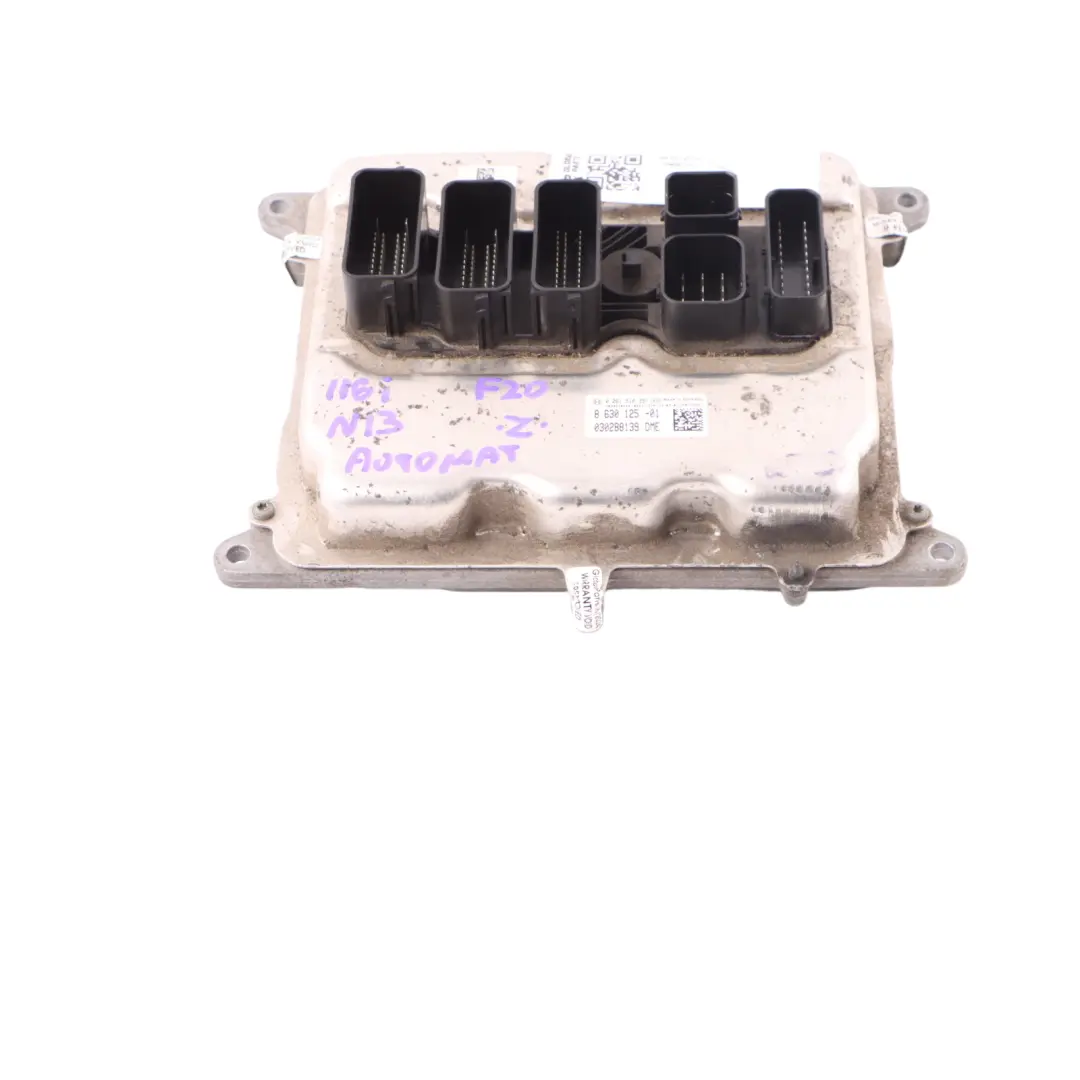 136HP Engine Control Unit ECU DME Automatic to BMW F20 F30 116i 316i N13 with Part number 8630125 BMW F20 F30 116i 316i N13 136HP Engine Control Unit ECU DME Automatic - SKU 8630125-3 - Part number 8630125