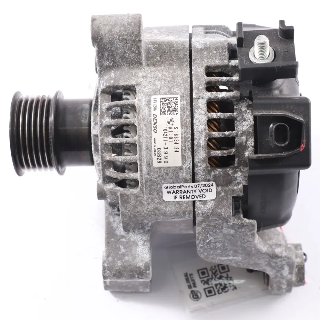 Alternator Denso 120A do BMW F40 F45 X1 F48 Mini F55 F56 F60 o numerze 8634124 BMW F40 F45 X1 F48 Mini F55 F56 F60 Alternator Denso 120A - SKU 8634124-1 - Numer Części 8634124