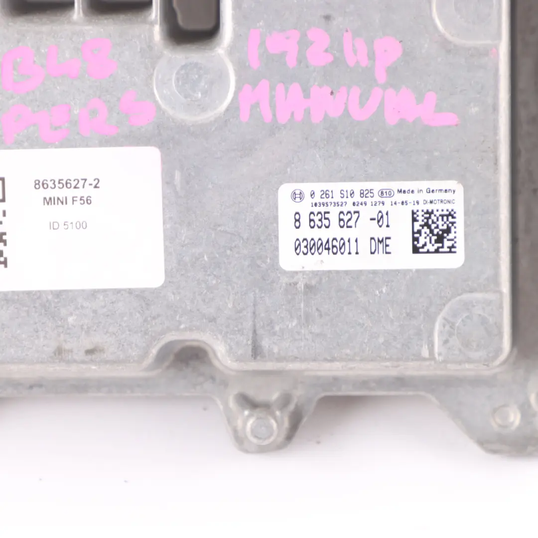 192HP Petrol Engine ECU Kit DME + BDC + Key to Mini Cooper S F55 F56 B48 with Part number 8635627 Mini Cooper S F55 F56 B48 192HP Petrol Engine ECU Kit DME + BDC + Key - SKU 8635627-2 - Part number 8635627