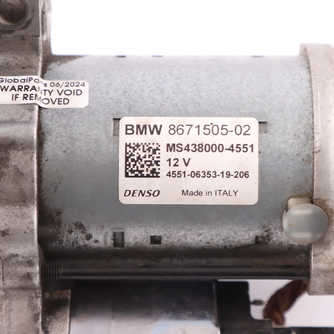 Moteur de démarrage pour BMW F98 à propos du numéro de pièce 8671505 BMW F98 Moteur de démarrage - SKU 8671505 - Numéro de pièce 8671505