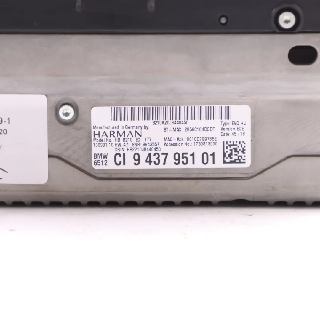 BMW F20 F21 F30 F31 LCI G30 G31 G11 Navigation Head Unit Sat Nav High 2 - SKU 8708259-1 - Part number 8708259