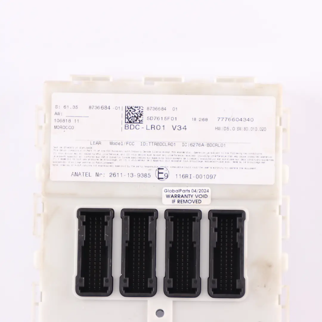 Mini Cooper One F54 F55 F56 F60 ECU Body Domain Controller BDC Module - SKU 8736684 - Part number 8736684