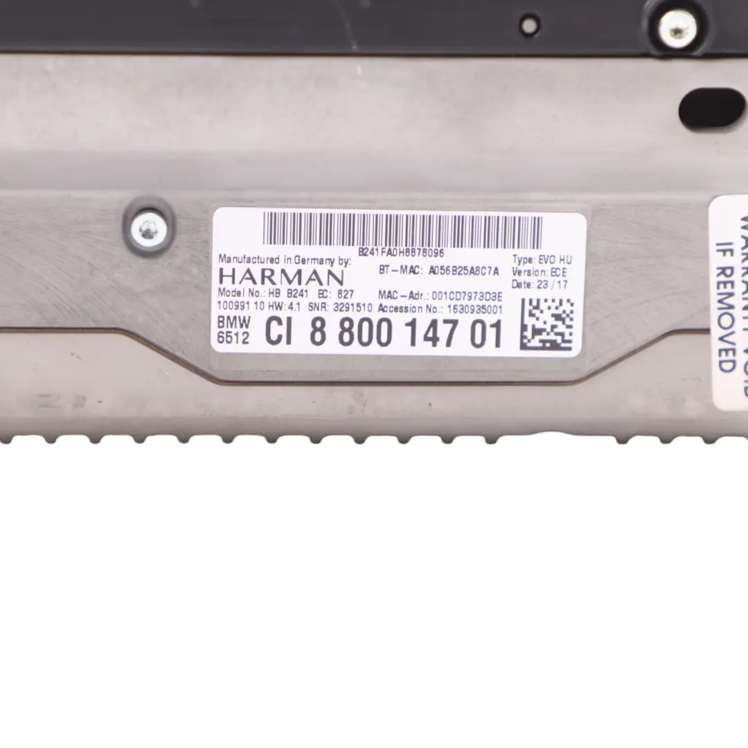 BMW F20 F21 F22 F30 F31 LCI Autoradio Lecteur Média Navigation - SKU 8800147 - Numéro de pièce 8800147