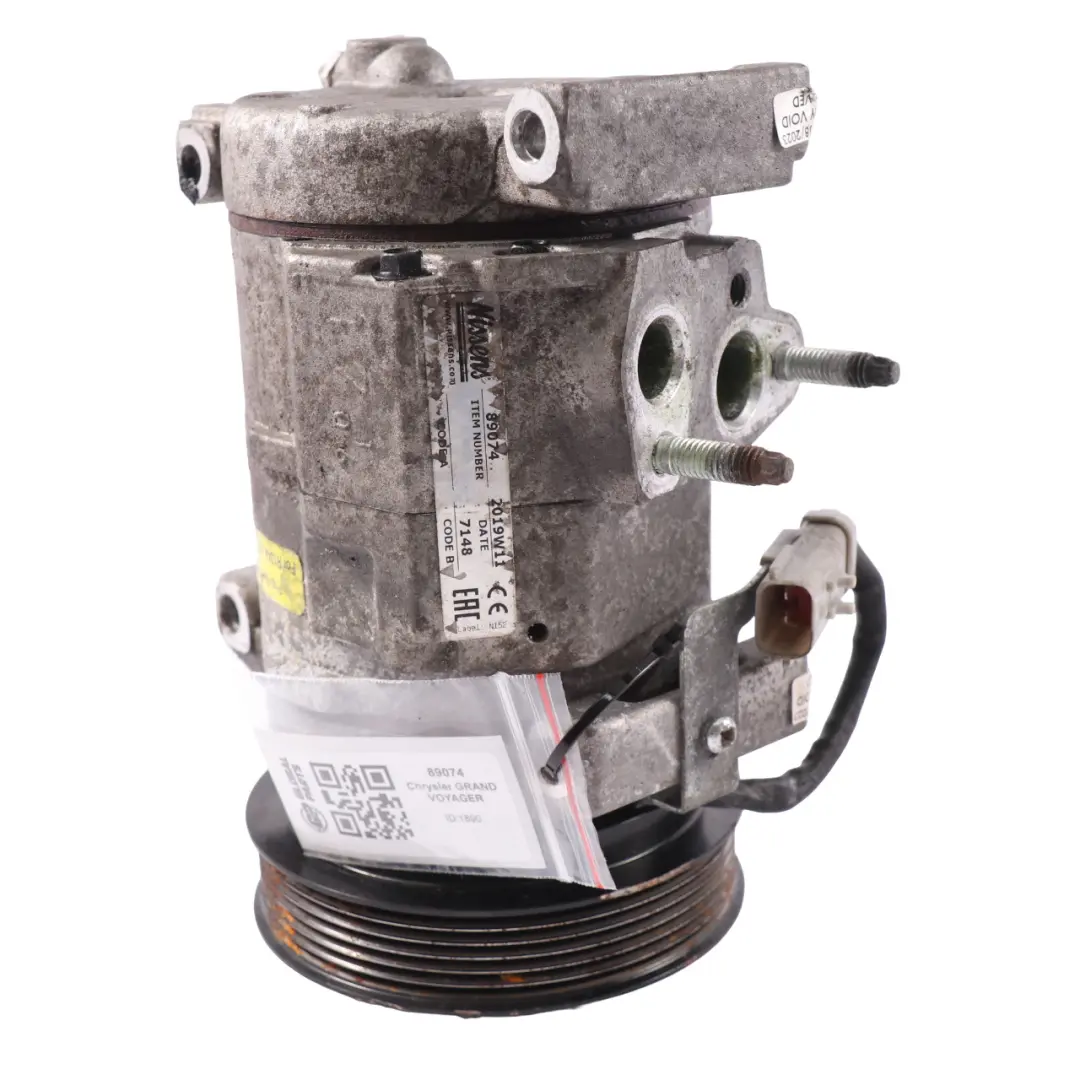 Compresor de Aire Acondicionado Bomba A/C para Chrysler Voyager con número de pieza 89074 Chrysler Voyager Compresor de Aire Acondicionado Bomba A/C - SKU 89074 - Número de pieza 89074
