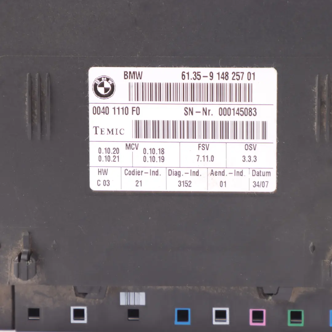 Moduł Sterownik Fotela ECU do BMW E60 E61 o numerze 9148257 BMW E60 E61 Moduł Sterownik Fotela ECU - SKU 9148257 - Numer Części 9148257