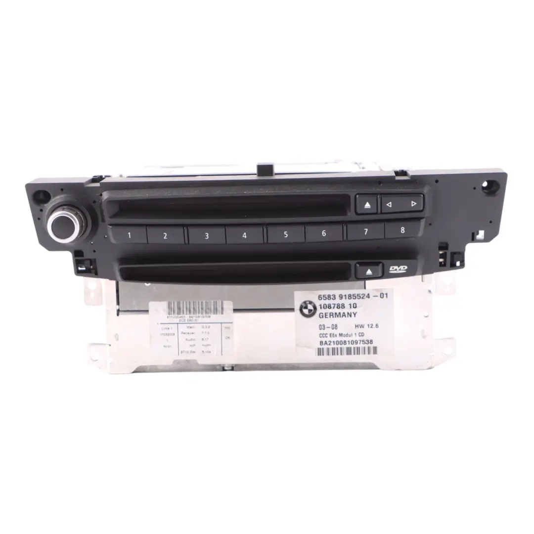 Radio Profesional Sistema De Navegación Unidad Central 9214925 para BMW E60 E61 con número de pieza 9185524 BMW E60 E61 Radio Profesional Sistema De Navegación Unidad Central 9214925 - SKU 9185524 - Número de pieza 9185524