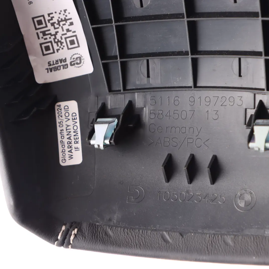 Centre Console Armrest Cover Trim Rear Part Black to BMW F13 F12 with Part number 9197293 BMW F13 F12 Centre Console Armrest Cover Trim Rear Part Black - SKU 9197293-1 - Part number 9197293