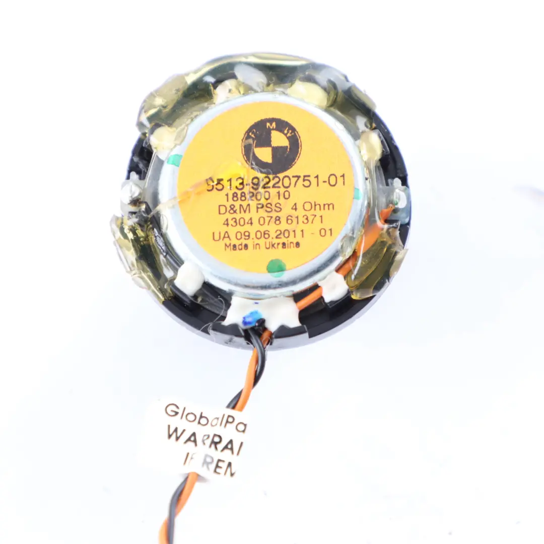 Tweeter BMW F07 GT F25 E89 C Pillar Right Left N/O/S High Range Speaker to with Part number 9220751 Tweeter BMW F07 GT F25 E89 C Pillar Right Left N/O/S High Range Speaker - SKU 9220751 - Part number 9220751